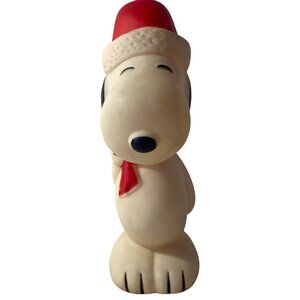 Peanuts SNOOPY Santa1966 Dog Squeak Toy ConAgra United Feature Syndicate Inc VTG